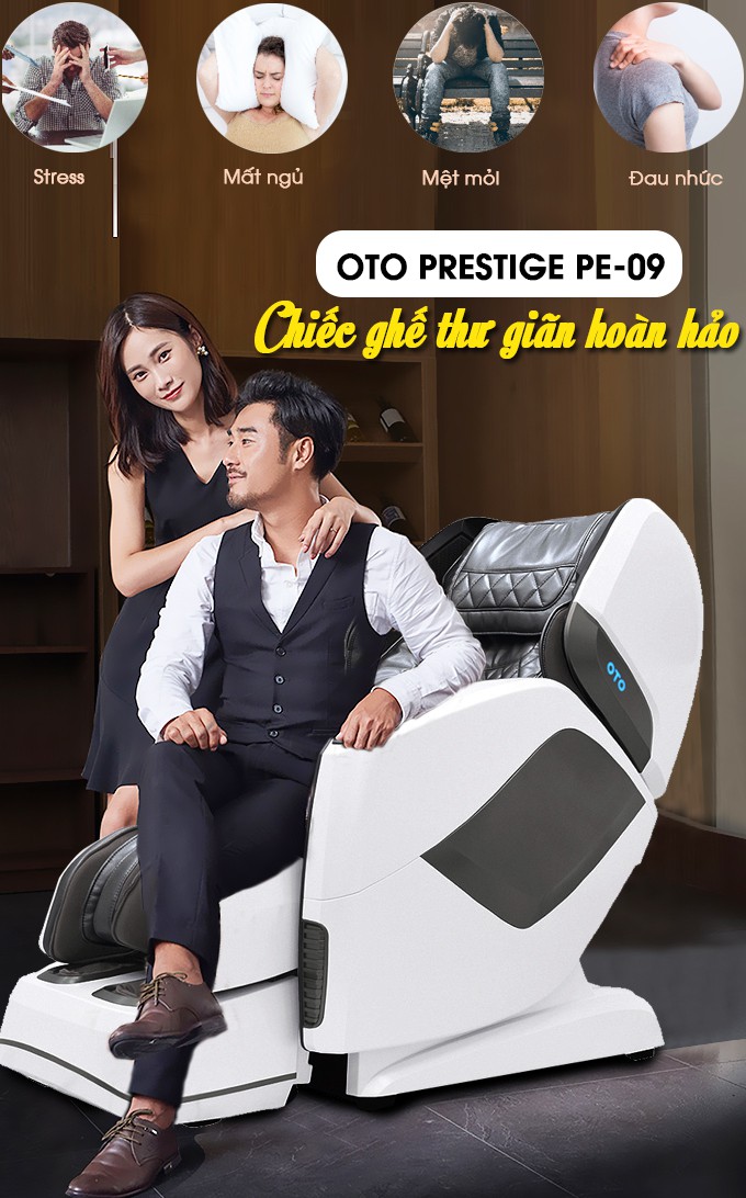 Ghế massage toàn thân OTO Prestige PE-09 (màu xám)